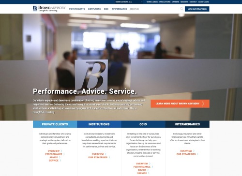 Global public website, Brown Advisory