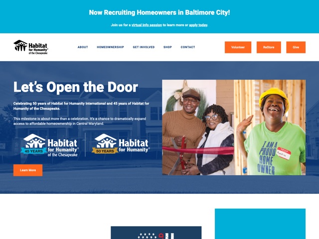 Habitat Chesapeake website, Habitat for Humanity of the Chesapeake