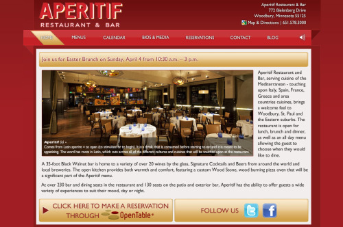 Restaurant website, Nyman Group