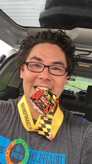 Adam at the Baltimore Triathlon, 2017