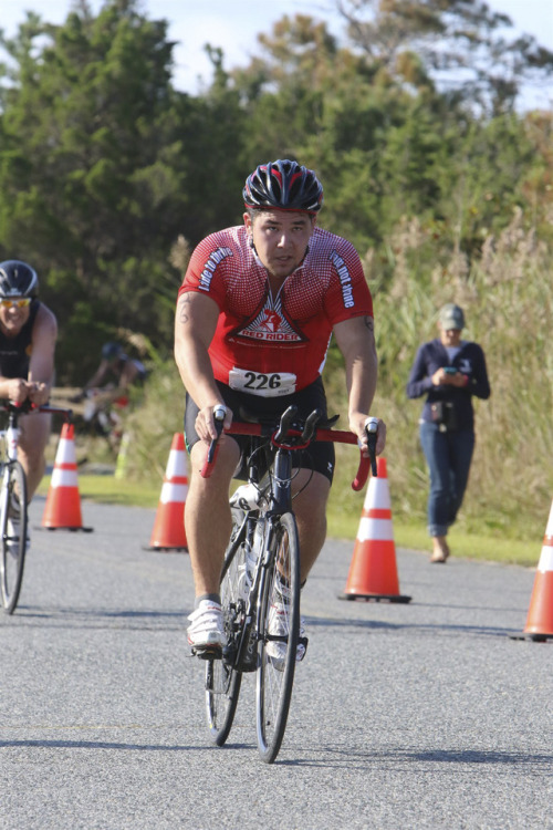 Adam at the Dewey Beach Sprint Triathlon, 2016