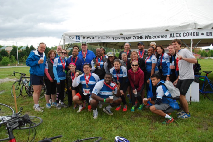Adam at the Tour de Cure with the Brown Advisory team, 2016